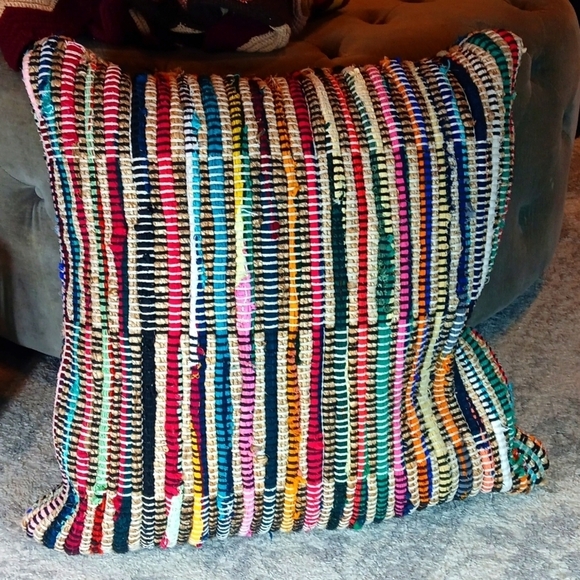 rag rug pillow Other - Rag Rug Floor Pillow Multicolored